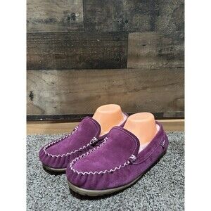 LL Bean Purple Slippers 8 M Lamb Wool